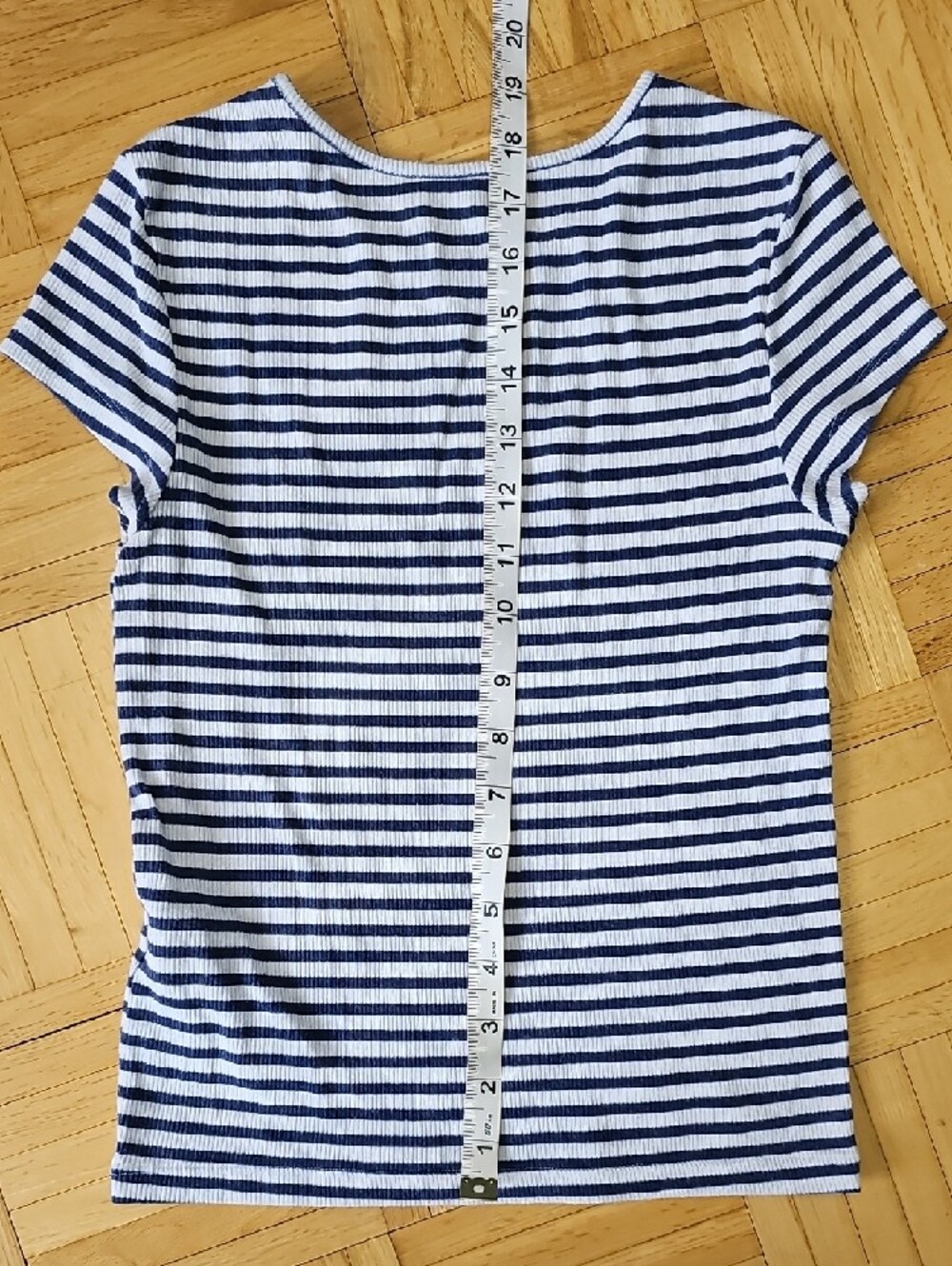 American Eagle Outfitters Pink Rib Tee & Navy Striped Tee - 2 Pack, Size XS - Picture 7 of 8